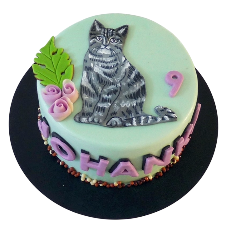 Tématický dort s kočkou