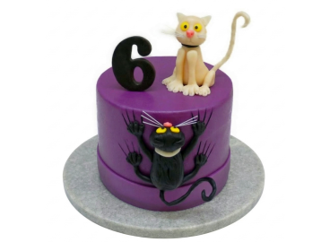 Tématický dort s kočkami