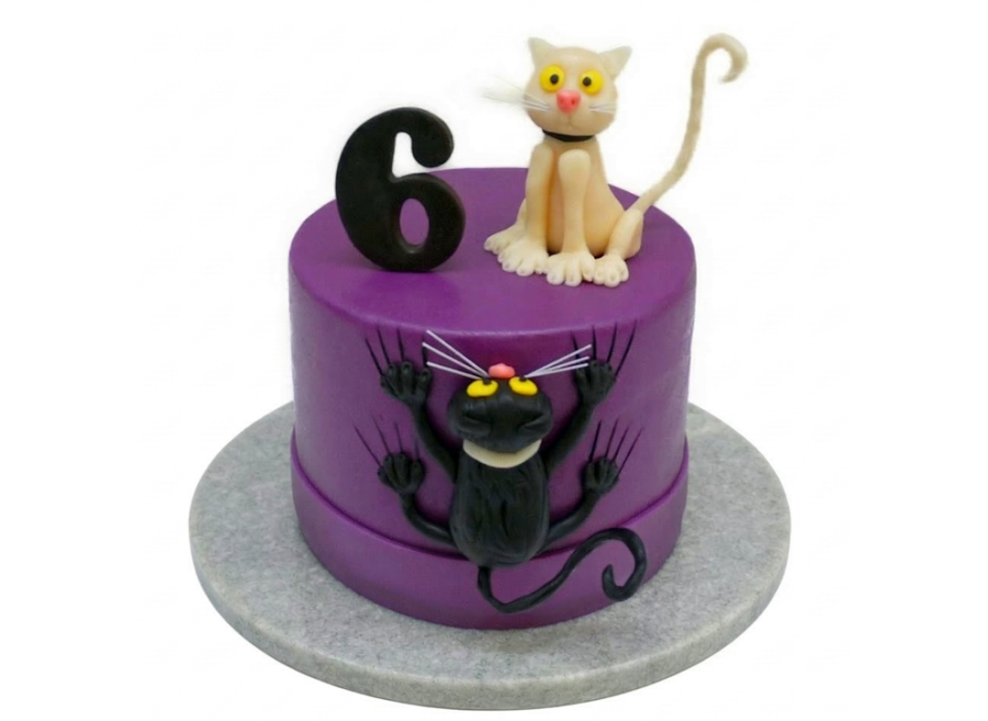 Tématický dort s kočkami