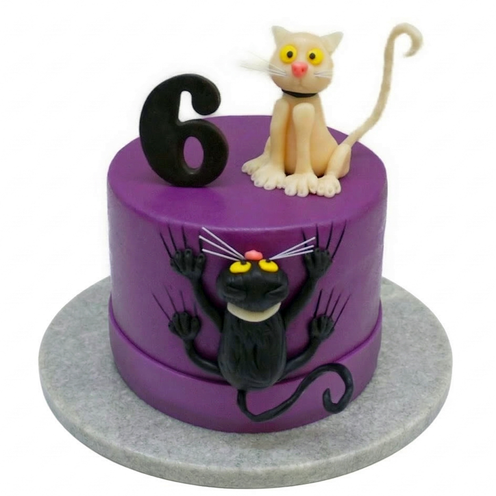 Tématický dort s kočkami