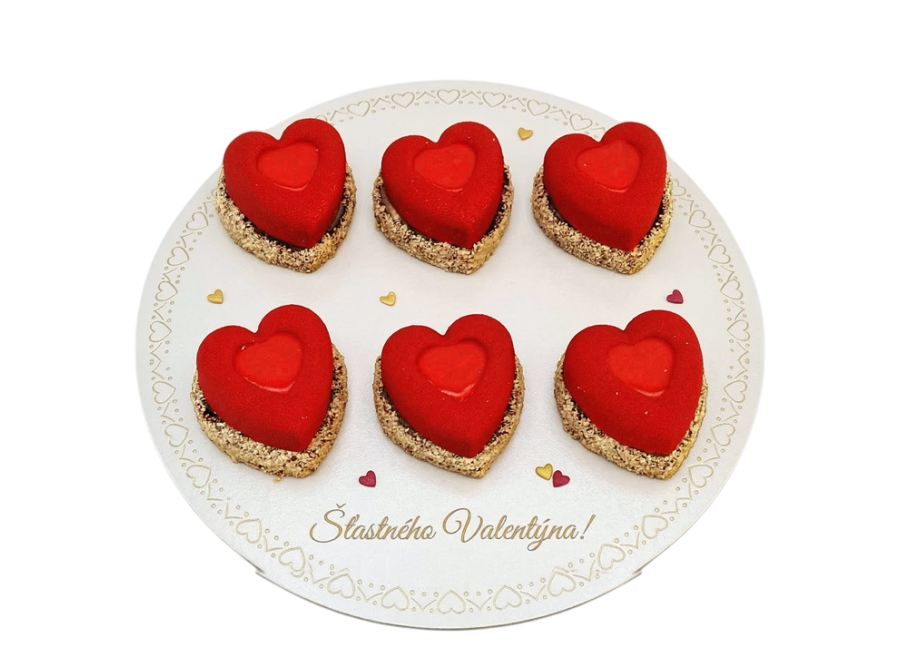 Valentýnská srdíčka z Callebaut mousse 6 ks