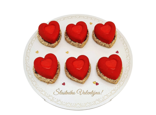 Valentýnská srdíčka z Callebaut mousse 6 ks
