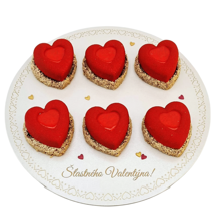 Valentýnská srdíčka z Callebaut mousse 6 ks