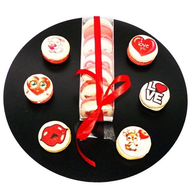 Valentýnské makronky 6 ks
