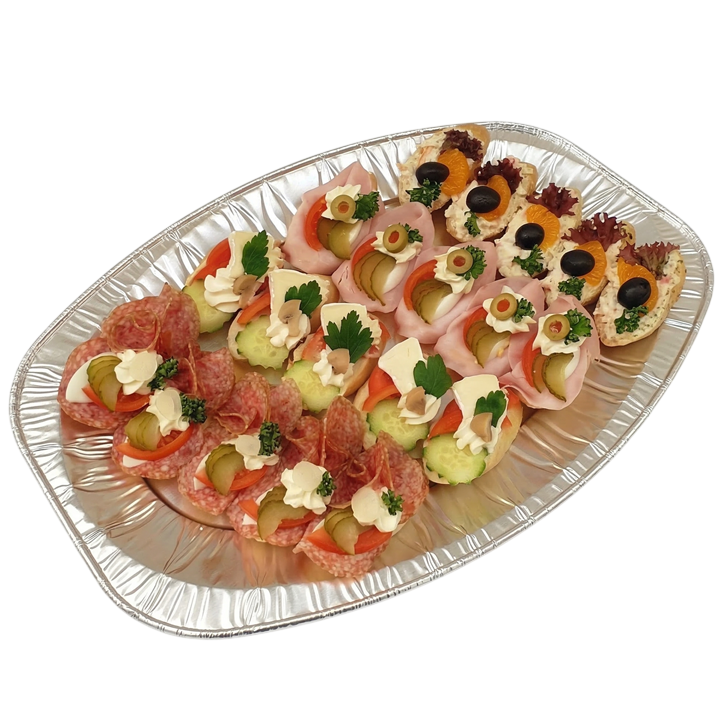 Obložené mini chlebíčky 20 ks - šunka, salám, krab, hermelín