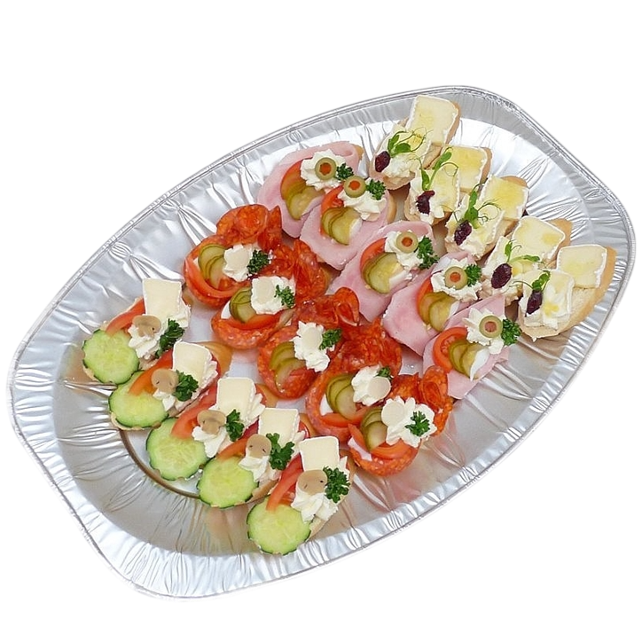 Obložené mini chlebíčky 20 ks - šunka, paprika, hermelín, brie