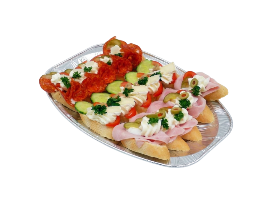 Obložené mini chlebíčky 15 ks - šunka, paprika, hermelín