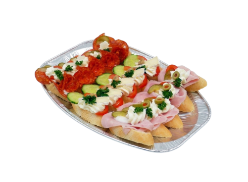 Obložené mini chlebíčky 15 ks - šunka, paprika, hermelín