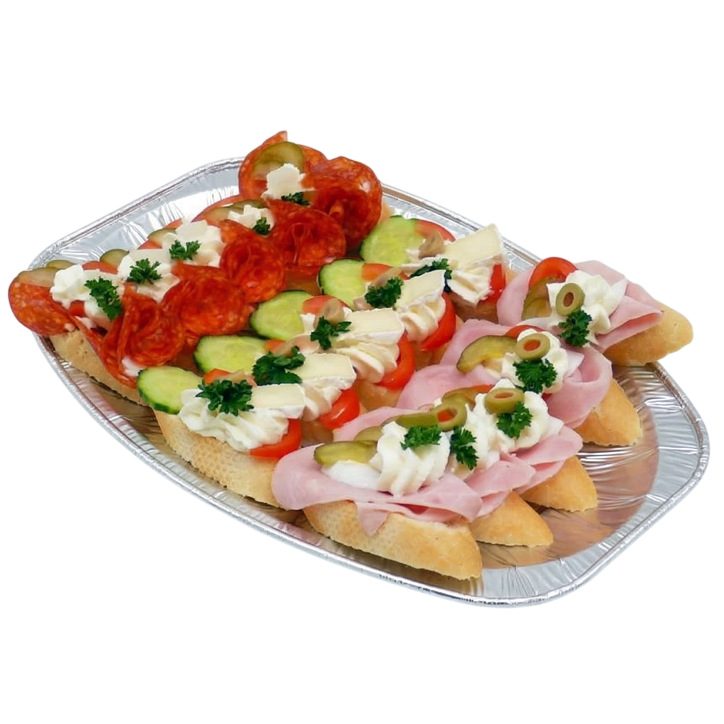 Obložené mini chlebíčky 15 ks - šunka, paprika, hermelín