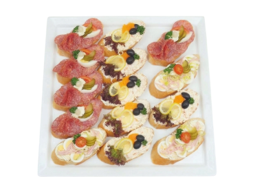 Obložené chlebíčky 15 ks - salám, krab, vejce