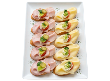 Obložené chlebíčky 10 ks - šunka, sýr