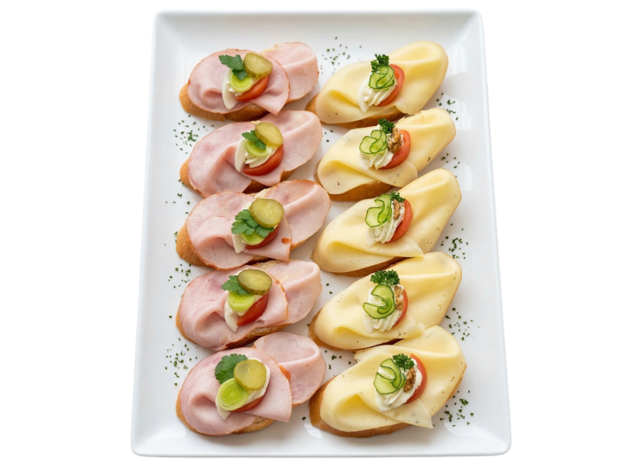 Obložené chlebíčky 10 ks - šunka, sýr