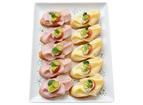 Obložené chlebíčky 10 ks - šunka, sýr