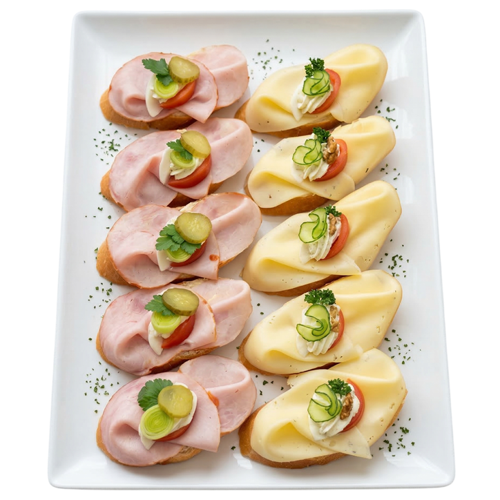 Obložené chlebíčky 10 ks - šunka, sýr