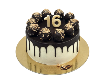 Ořechový dort se stékající čokoládou