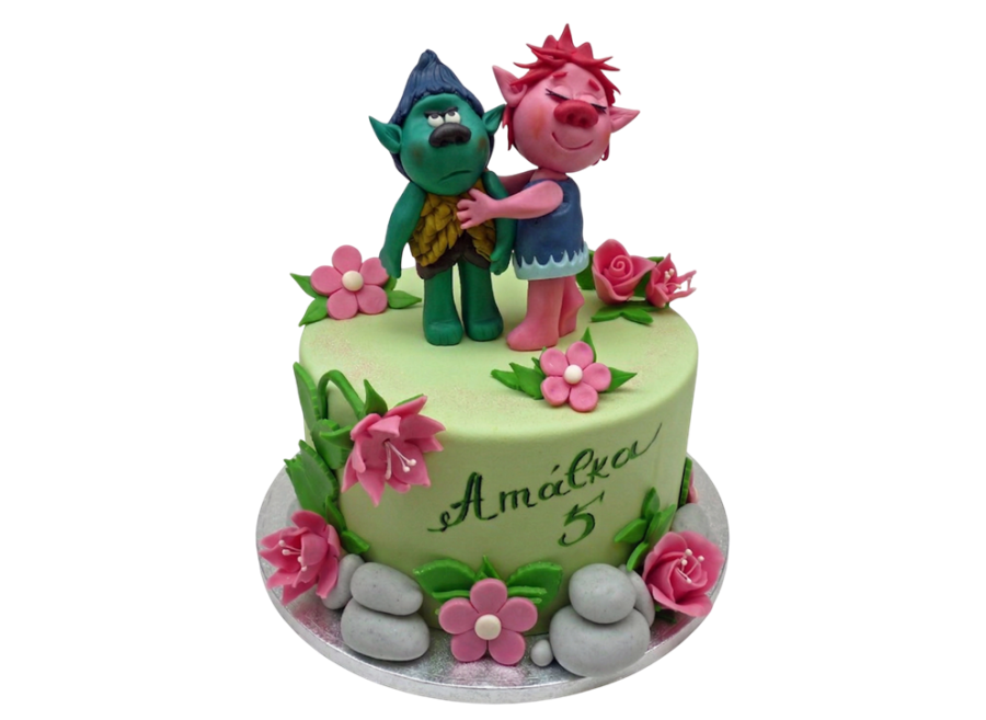 Dětský dort Trollové – Poppy a Větvík
