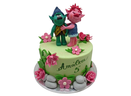 Dětský dort Trollové – Poppy a Větvík