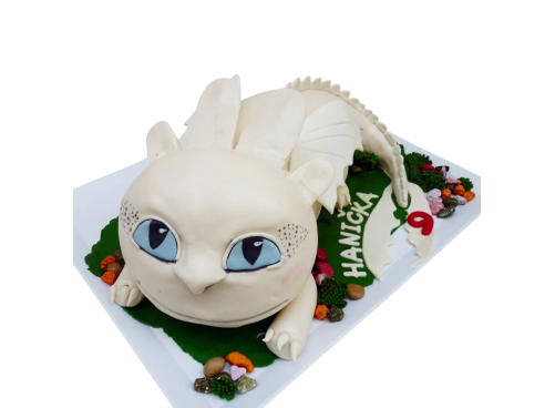 Modelovaný dort Jak vycvičit draka - Bílá Běska