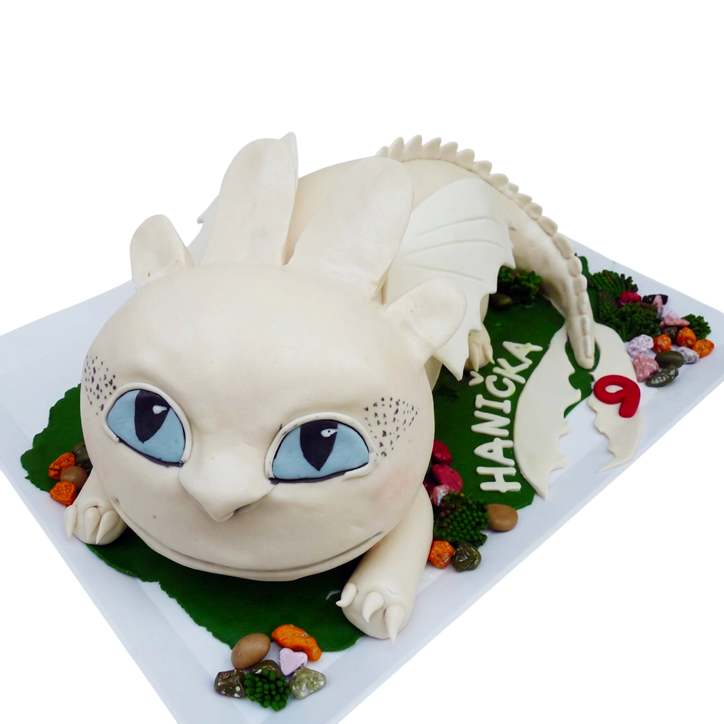 Modelovaný dort Jak vycvičit draka - Bílá Běska