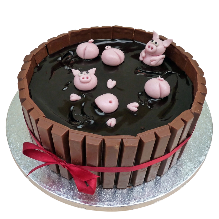 Tématický dort prasátka v čokoládě