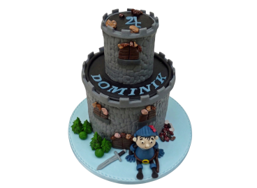 Dětský dort hradní věž s rytířem