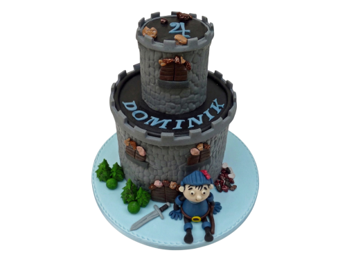 Dětský dort hradní věž s rytířem
