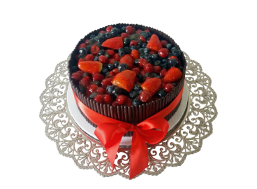 Bezlepkový čokoládový dort s ovocem