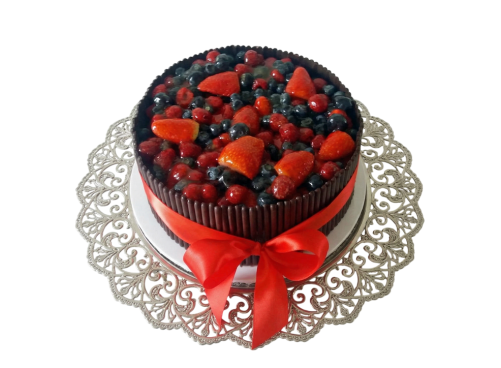 Bezlepkový čokoládový dort s ovocem