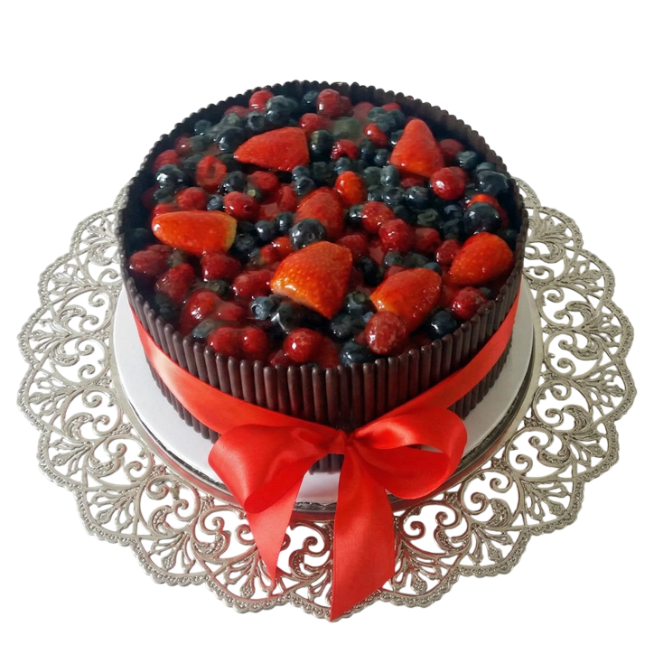 Bezlepkový čokoládový dort s ovocem