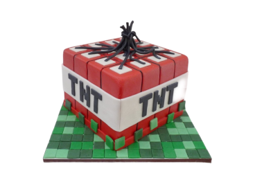 Dětský dort Minecraft – TNT kostka