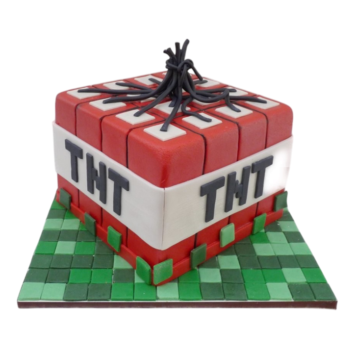 Dětský dort Minecraft – TNT kostka