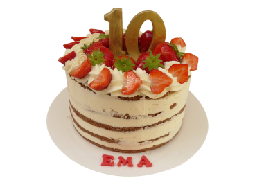 Nahý dort s mascarpone a jahodami