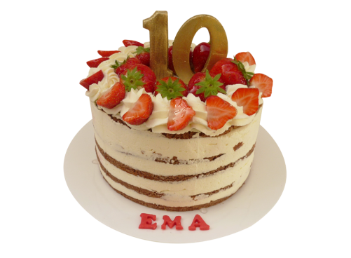 Nahý dort s mascarpone a jahodami