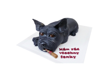 Modelovaný dort buldoček s doutníkem