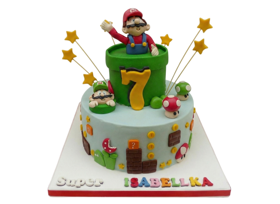 Dětský dort Super Mario - dvoupatrovýo