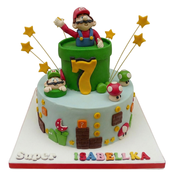 Dětský dort Super Mario - dvoupatrový