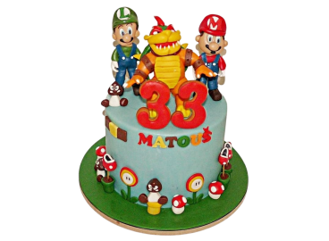 Dětský dort Super Mario - s Luigim a Bowserem