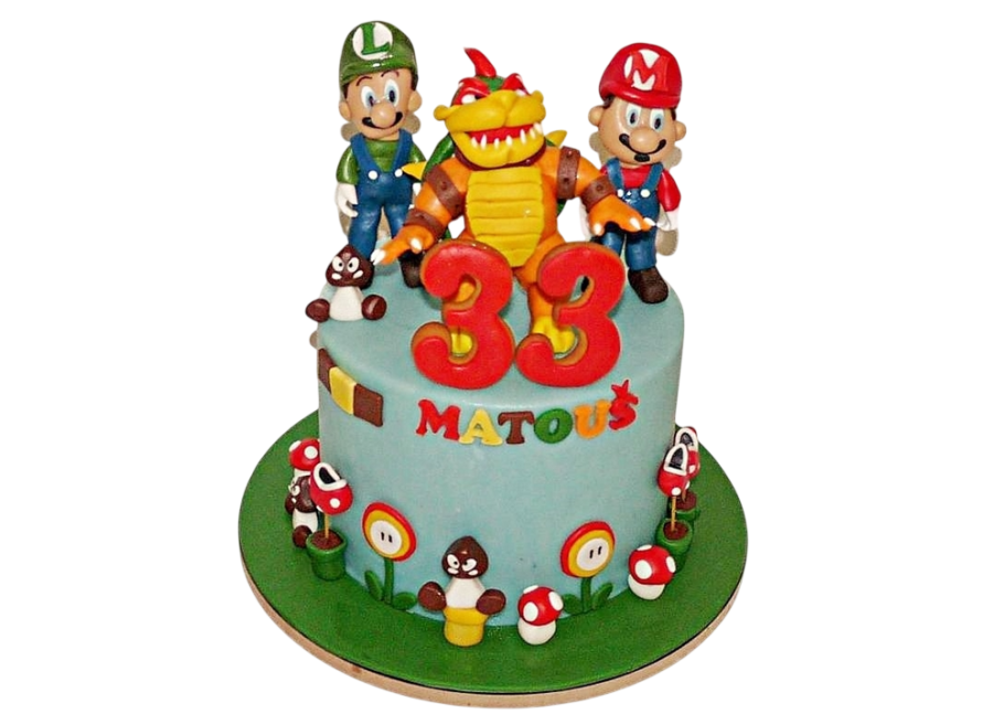Dětský dort Super Mario - s Luigim a Bowserem