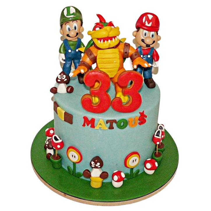 Dětský dort Super Mario - s Luigim a Bowserem