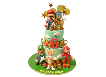 Dětský dort Super Mario a Sonic X
