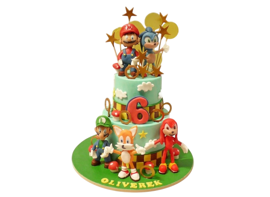 Dětský dort Super Mario a Sonic X