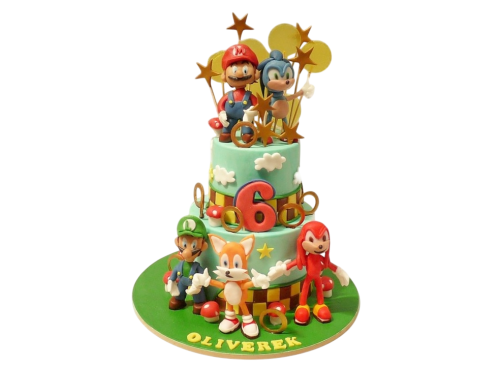 Dětský dort Super Mario a Sonic X