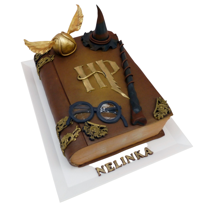 Modelovaný dort kniha Harry Potter
