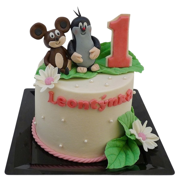 Dětský dort Krteček - s myškou