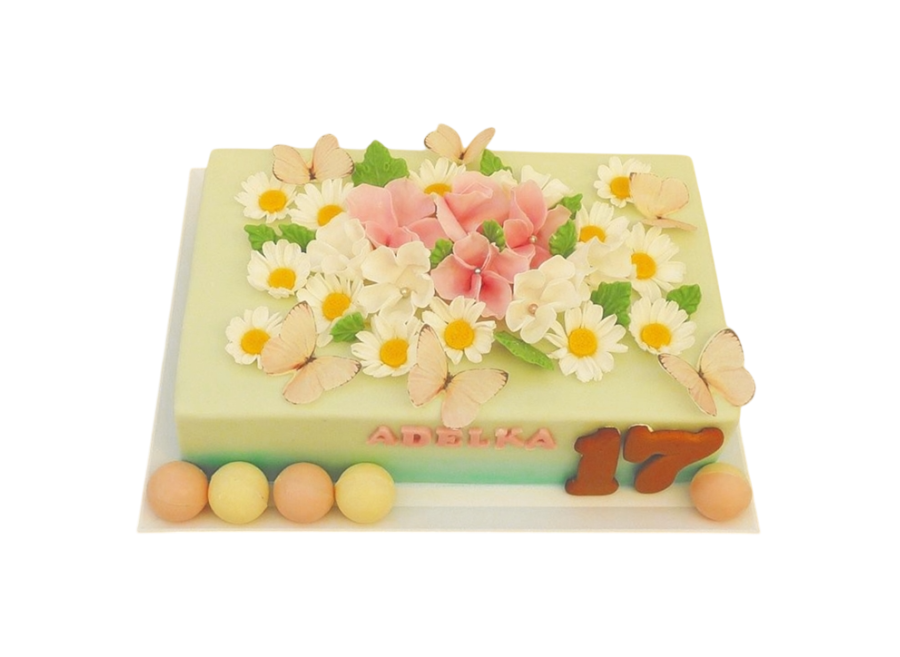 Slavnostní květinový dort