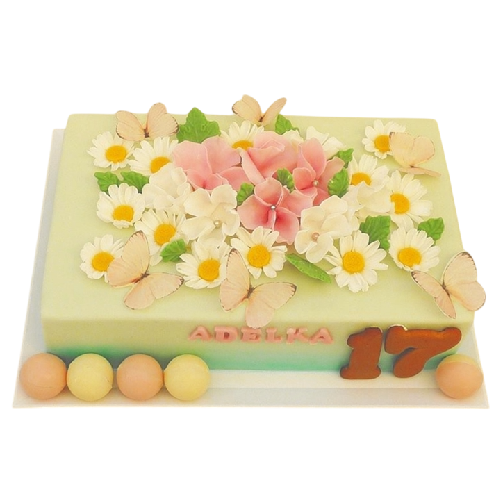 Slavnostní květinový dort