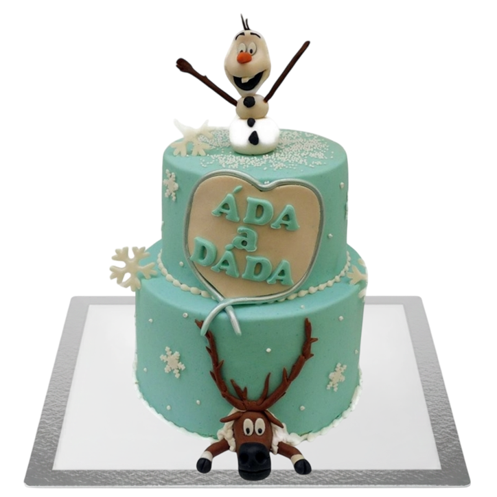 Dětský dort Frozen - Olaf a Sven patrový