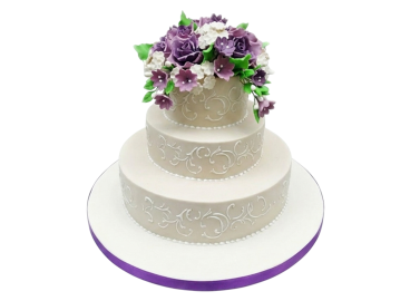 Svatební dort s květy a ornamenty